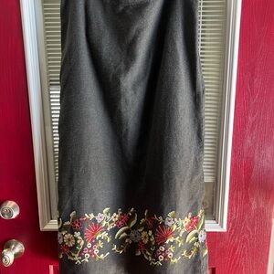 Ivy Petite Embroidered Gray 10p Pencil Skirt